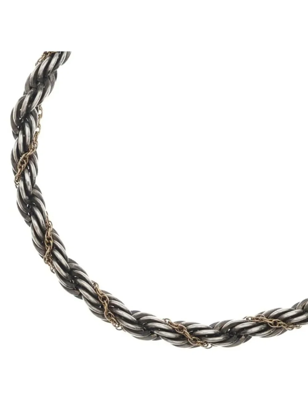 Tiffany & Co Twist Chain Necklace Silver Gold 14K